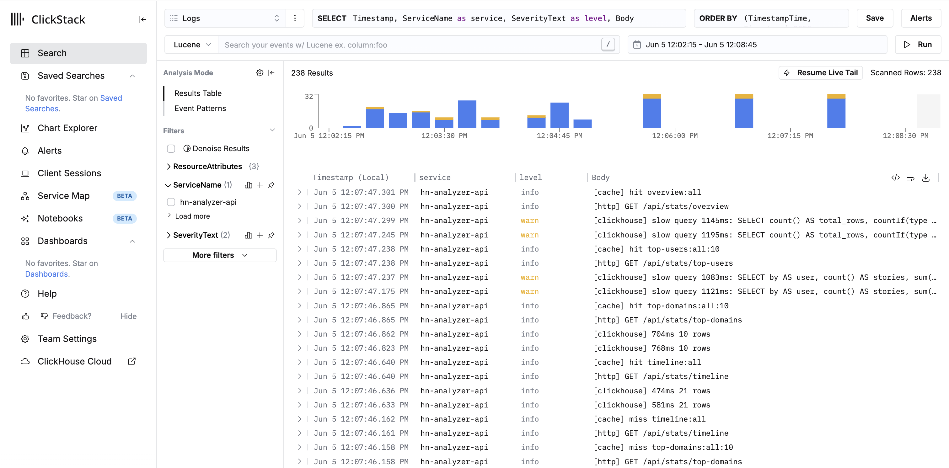 ClickStack Logs